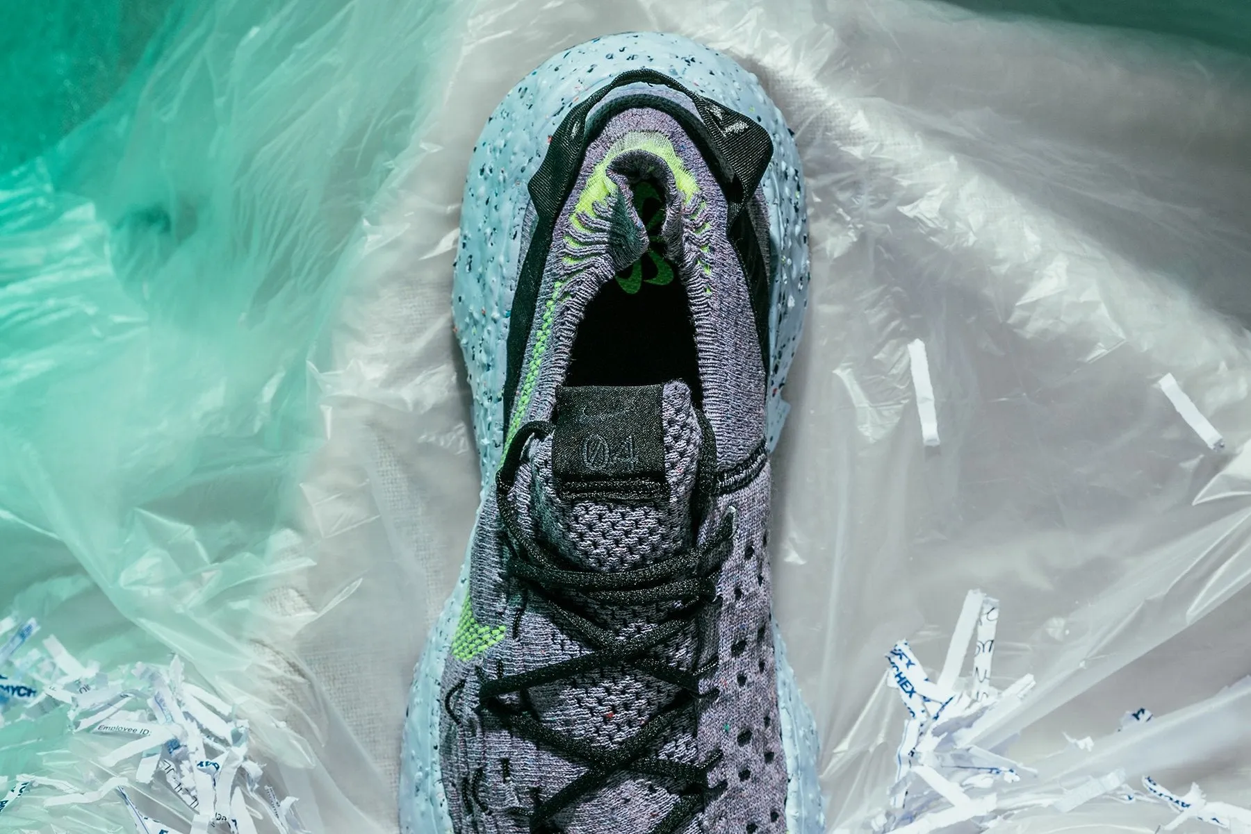 Space Hippie 04 - Grey/Volt Nike Foam Comfort Trainers