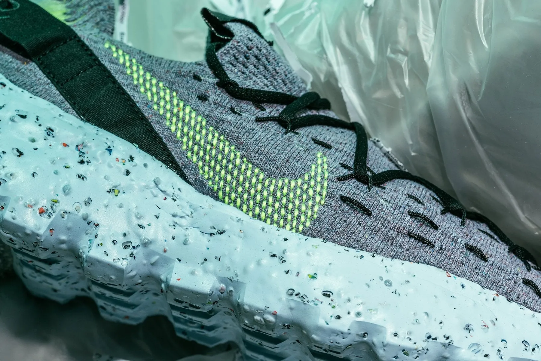 Space Hippie 04 - Grey/Volt Nike Foam Comfort Trainers