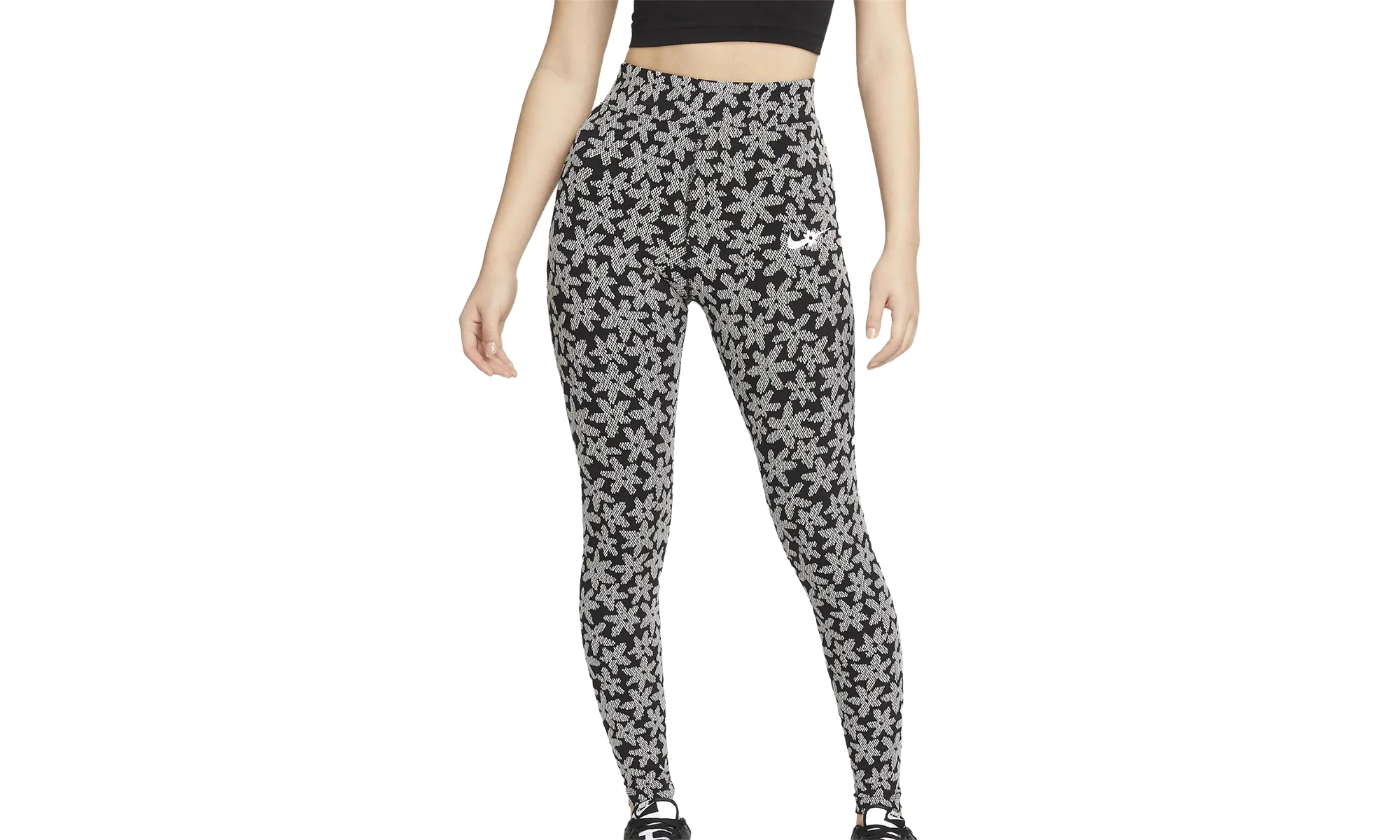 Sportswear Printed High Waist Leggings WMNS "Black/White" Nike Women's options