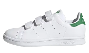 Stan Smith PS "Strap Cloud White Green" adidas preschool kids sneakers
