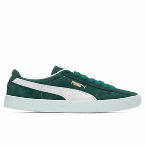 Suede VTG - Green Puma trainers with bold stripe logo