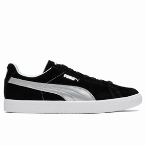 Suede VTG MIJ Retro - Black/Silver Puma trainers with bold stripe logo