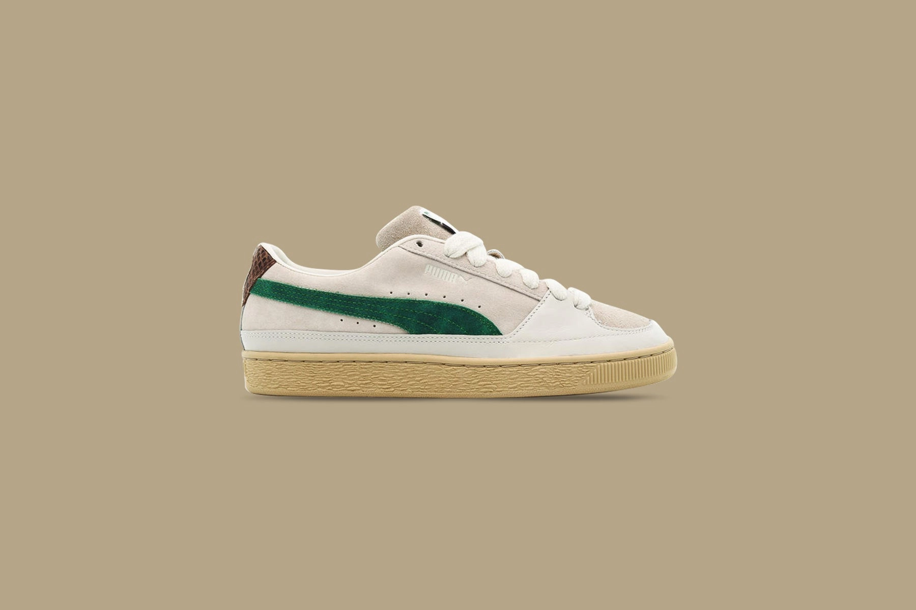 Suede x Rhuigi - Whisper White/Juniper Puma Stripe Logo Trainers