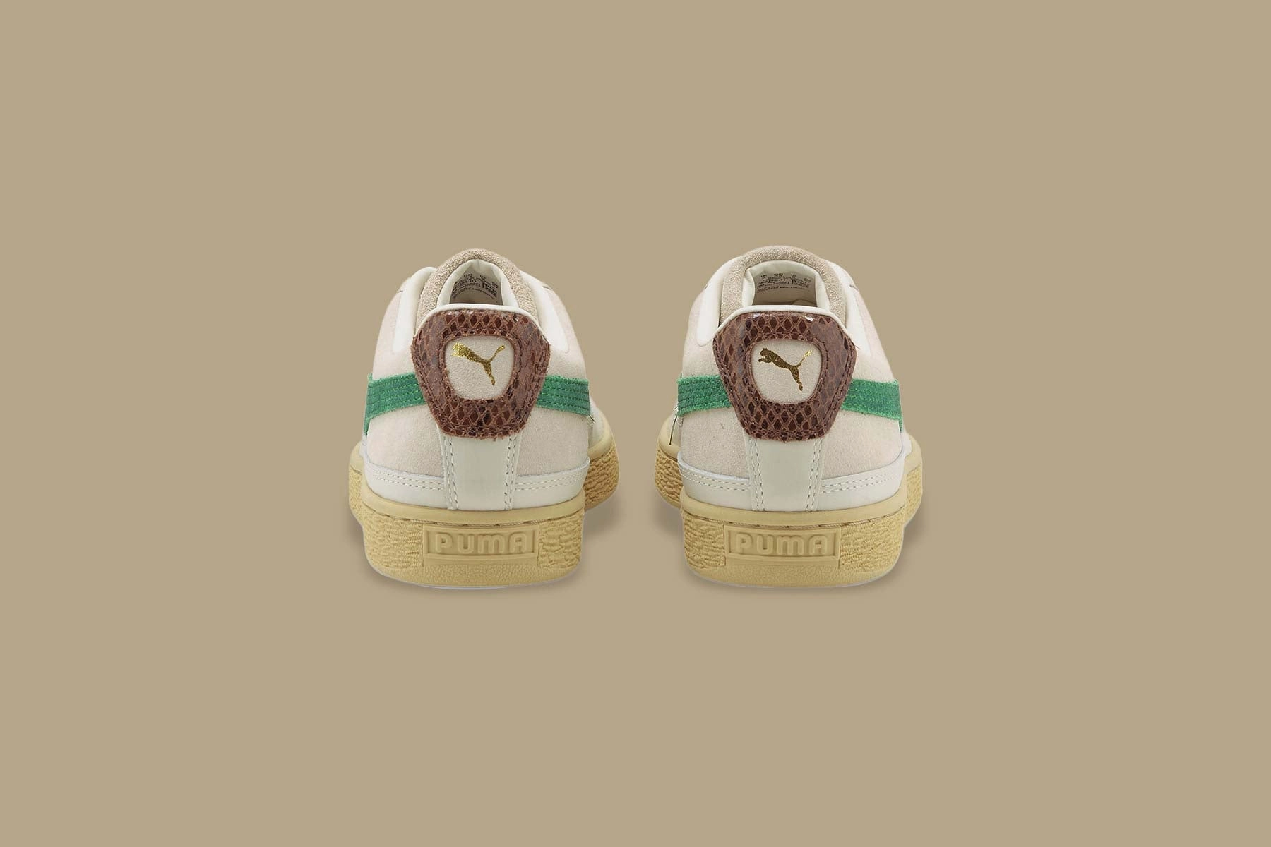 Suede x Rhuigi - Whisper White/Juniper Puma Stripe Logo Trainers