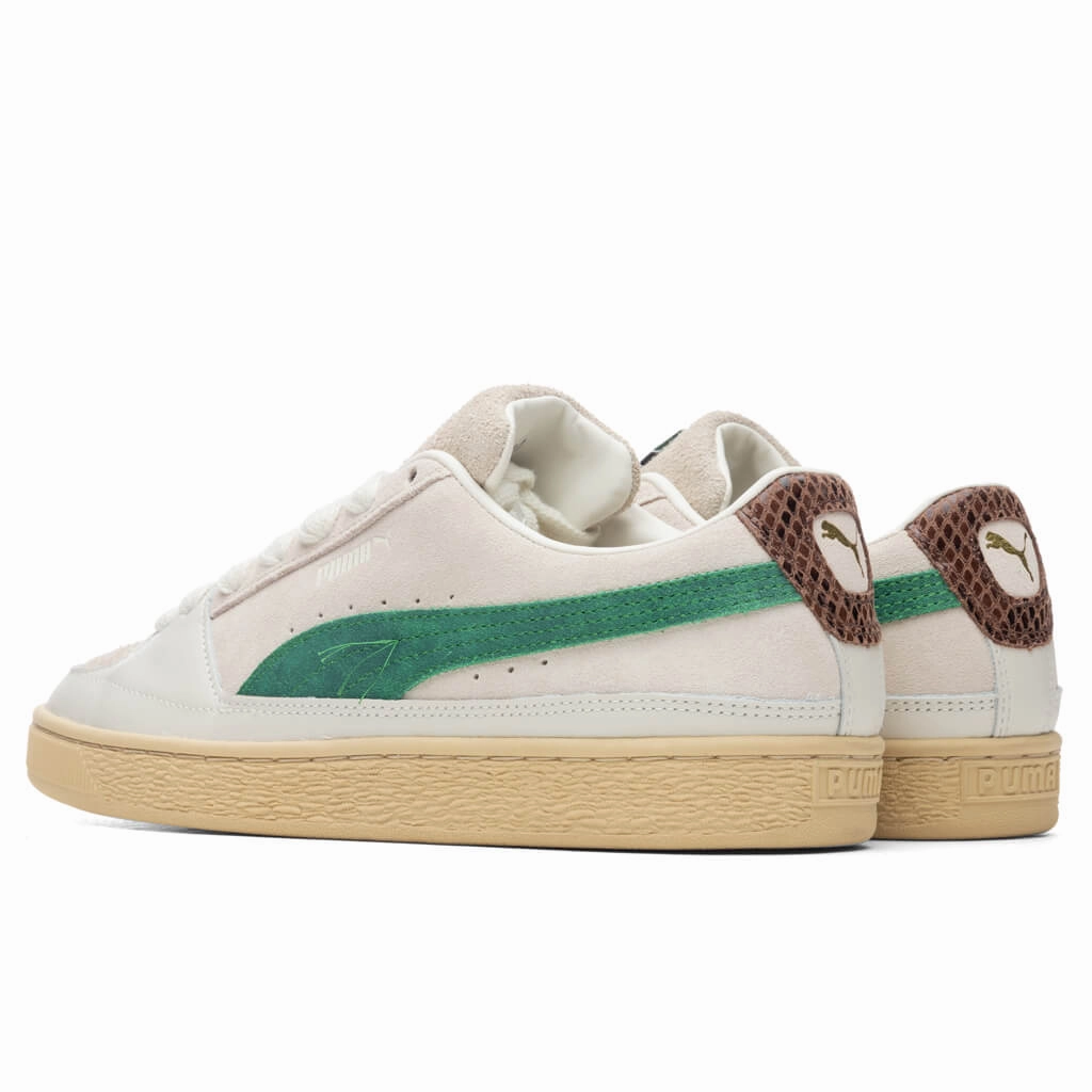Suede x Rhuigi - Whisper White/Juniper Puma Stripe Logo Trainers