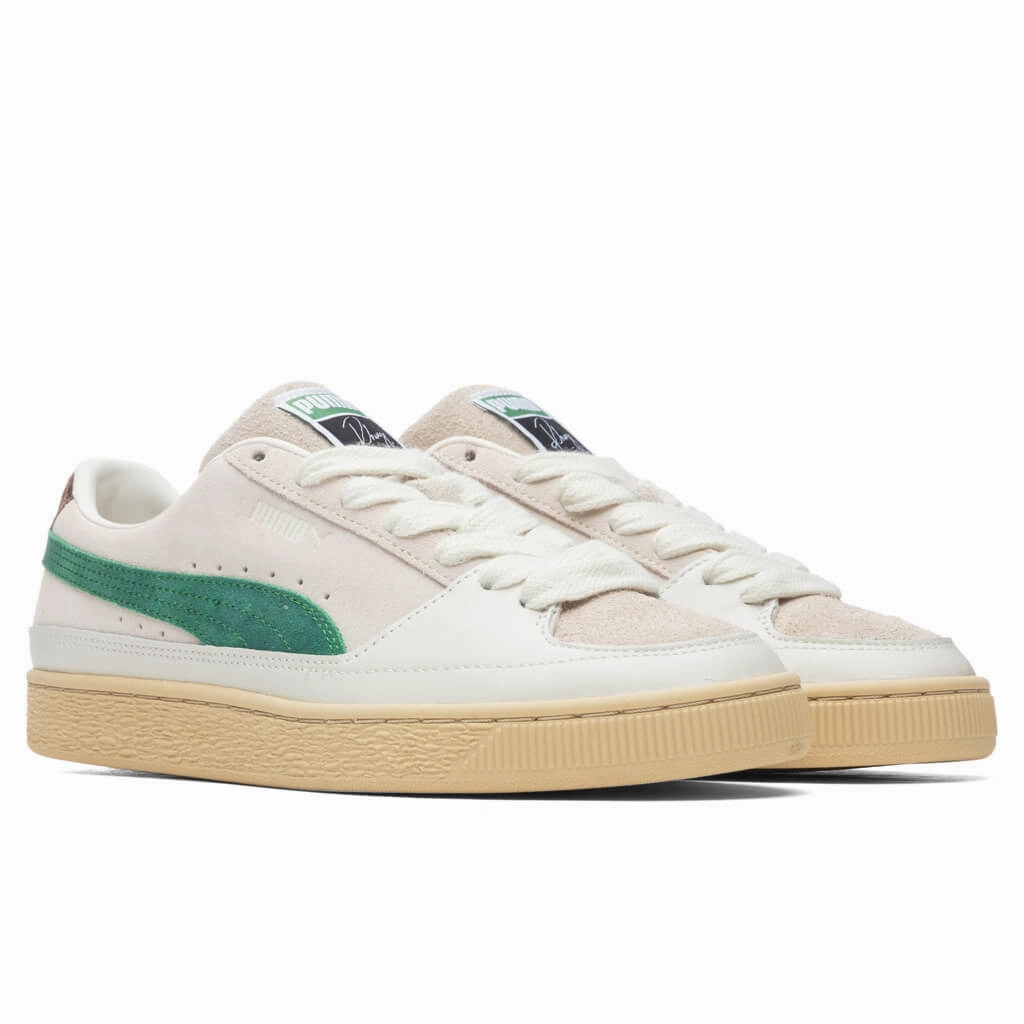 Suede x Rhuigi - Whisper White/Juniper Puma Stripe Logo Trainers