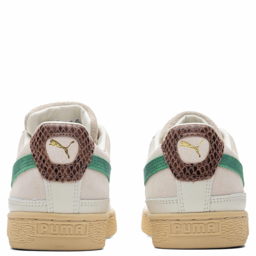 Suede x Rhuigi - Whisper White/Juniper Puma Stripe Logo Trainers