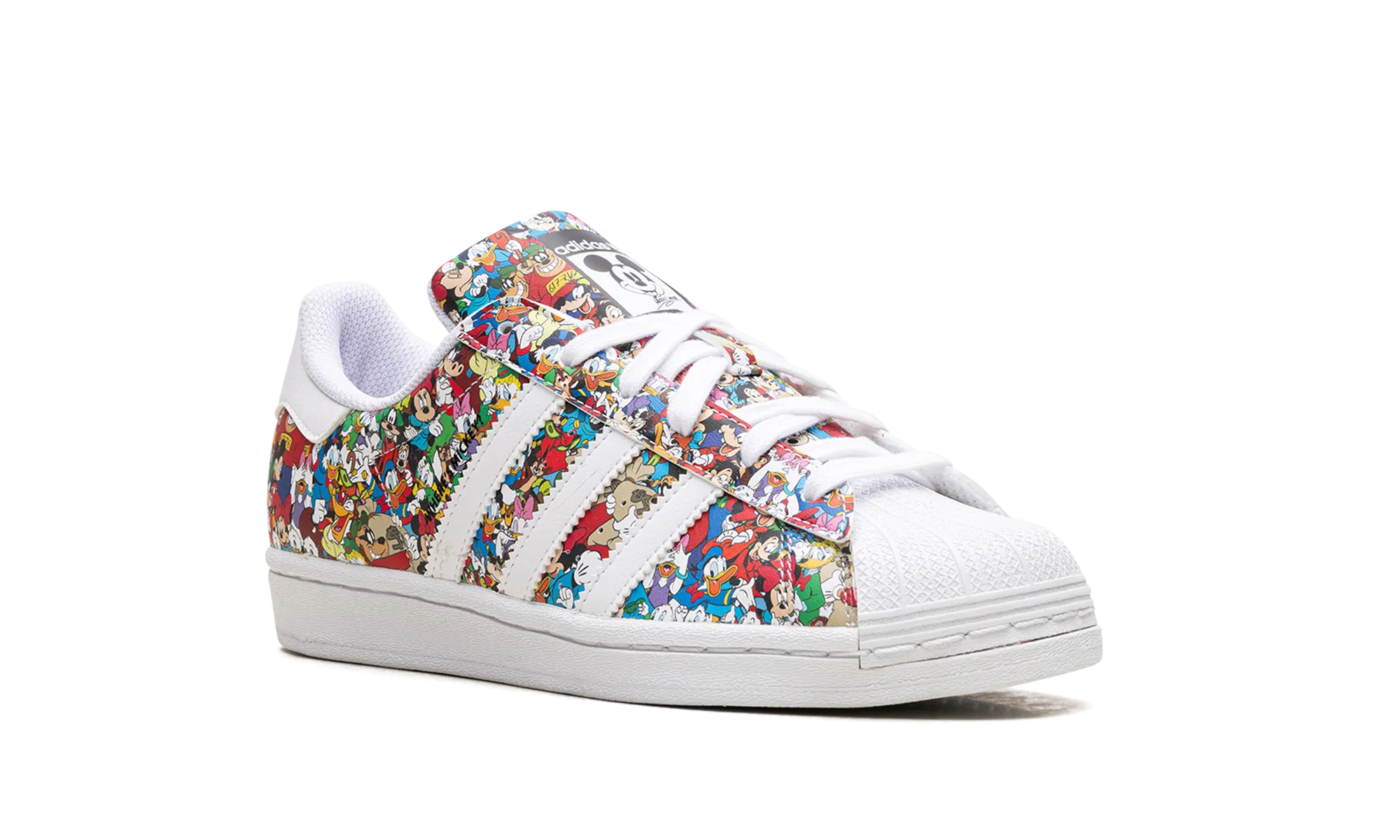 Superstar GS "Disney Mickey Core Black Cloud White Wonder White" adidas grade school sneakers