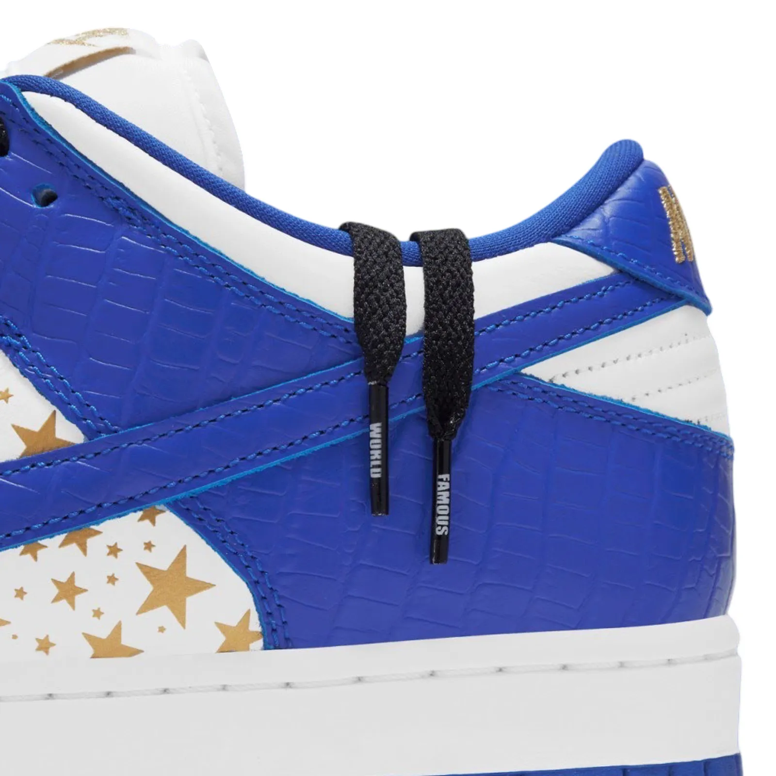 Supreme x SB Dunk Low OG QS White Hyper Blue Metallic Gold Iconic Sneakers