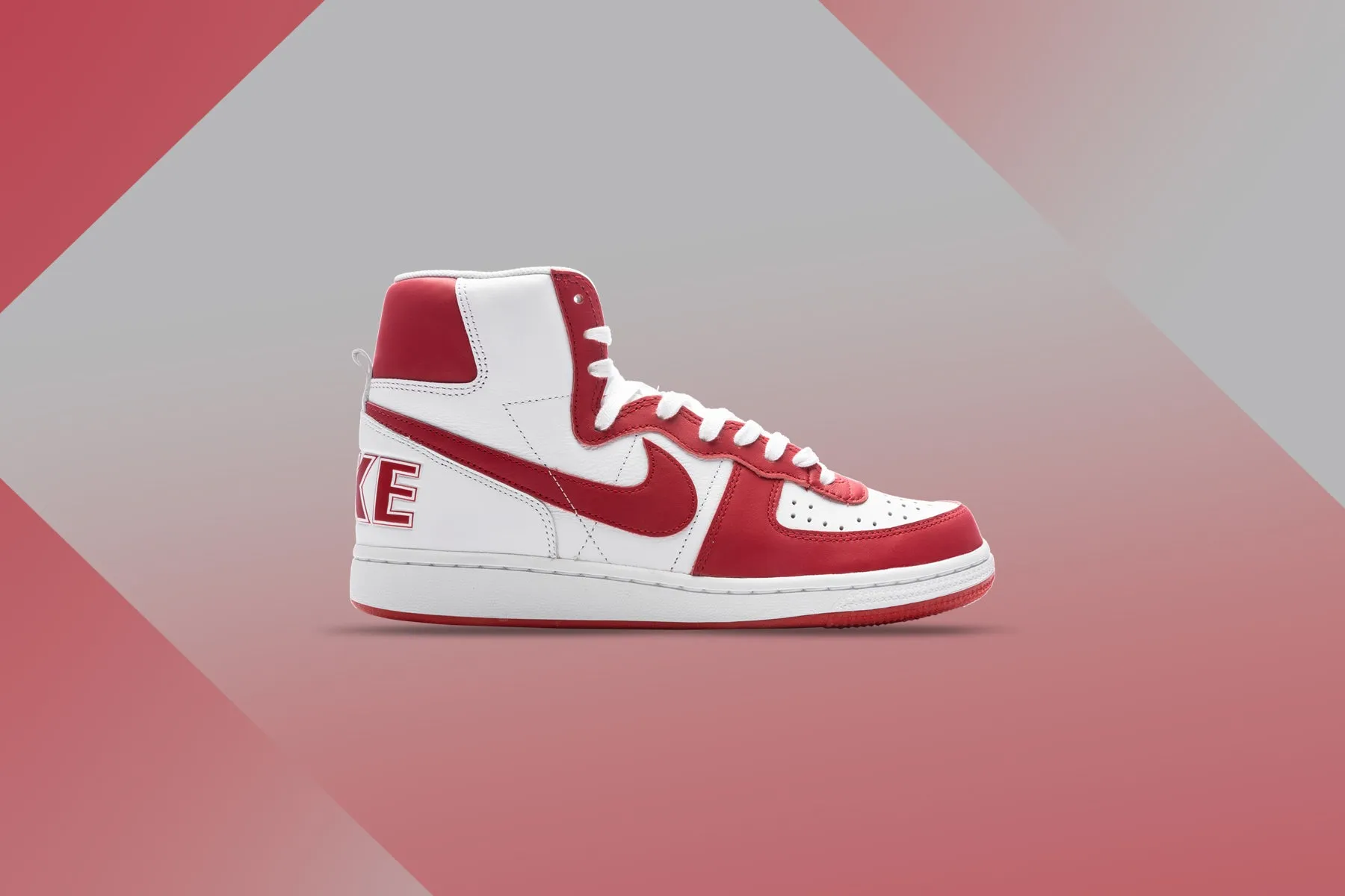 Terminator High - White/University Red Nike trainers with responsive foam