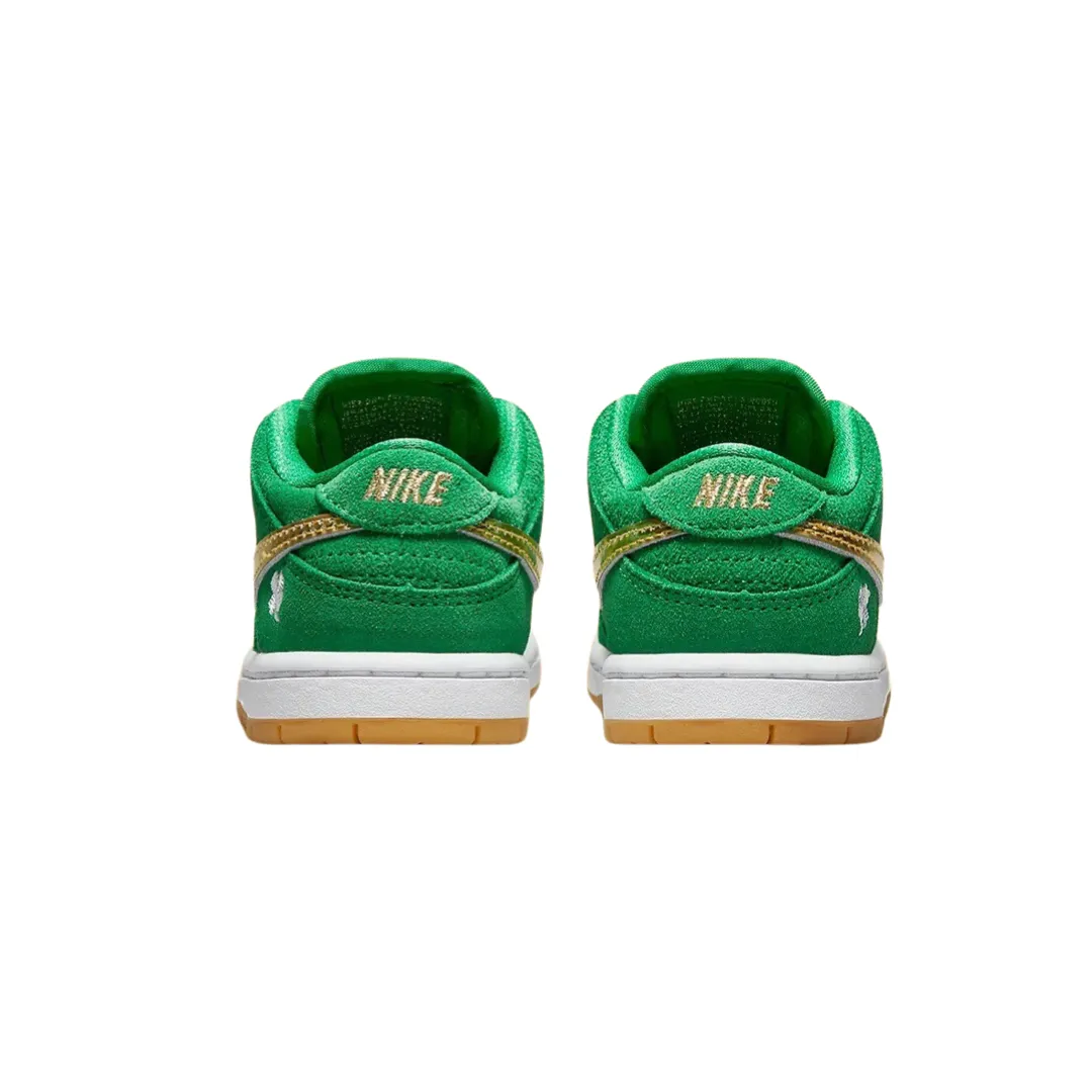Toddler Nike SB Dunk Low TD St Patrick's Day (TD) Lucky Green Metallic Gold Iconic Sneakers