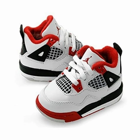 Toddler Air Jordan 4 Retro White Varsity Red Black Air Jordan retro sneakers for street style