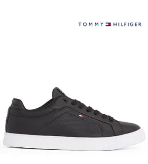 TOMMY HILFIGER ICON COURT PINPERF BLACK Tommy Hilfiger men's footwear