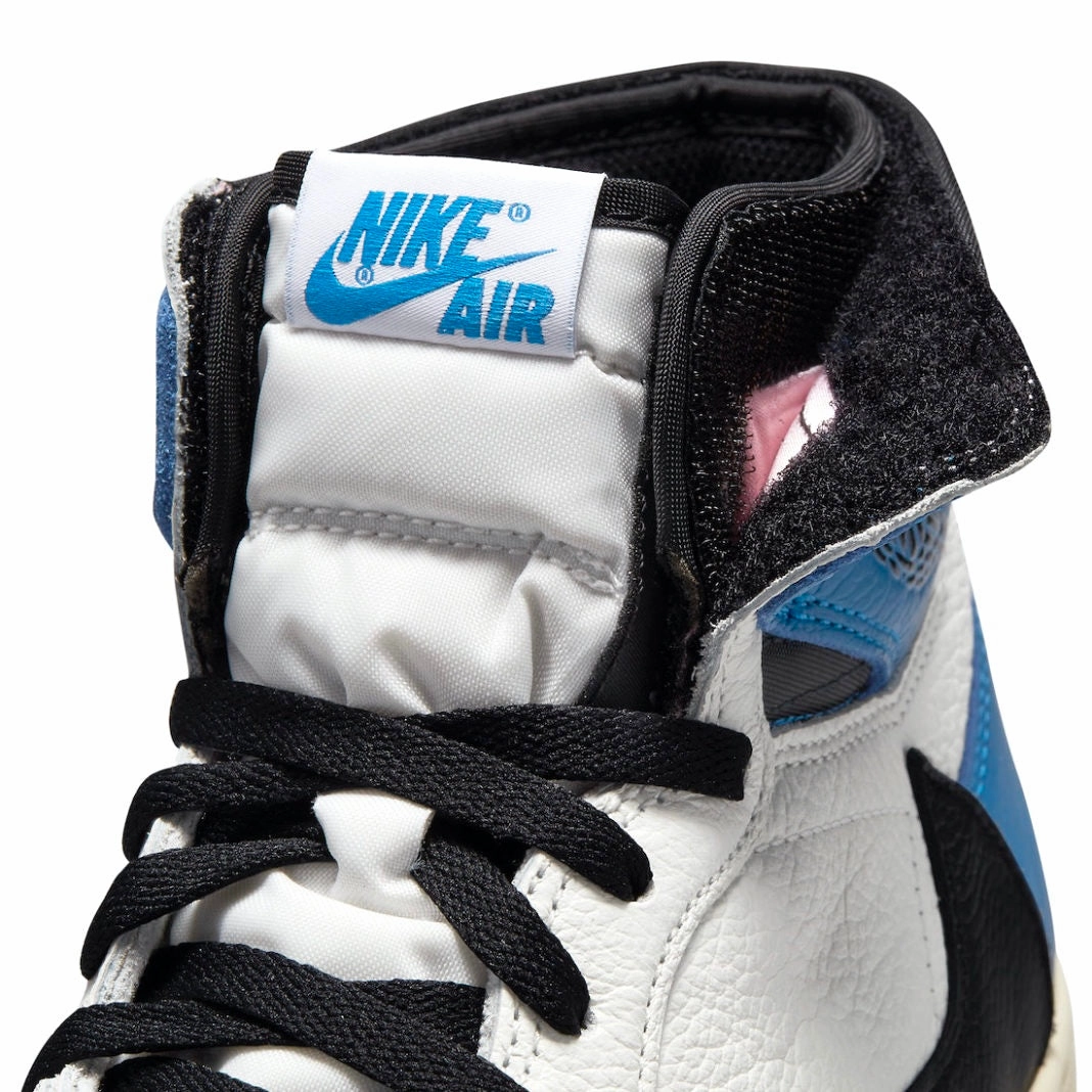 Travis Scott x Fragment x Air Jordan 1 Retro High White Black Royal Sail Retro Sneakers