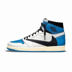 Travis Scott x Fragment x Air Jordan 1 Retro High White Black Royal Sail Air Jordan retro sneakers for street style