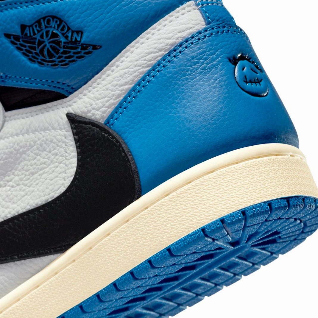 Travis Scott x Fragment x Air Jordan 1 Retro High White Black Royal Sail Retro Sneakers