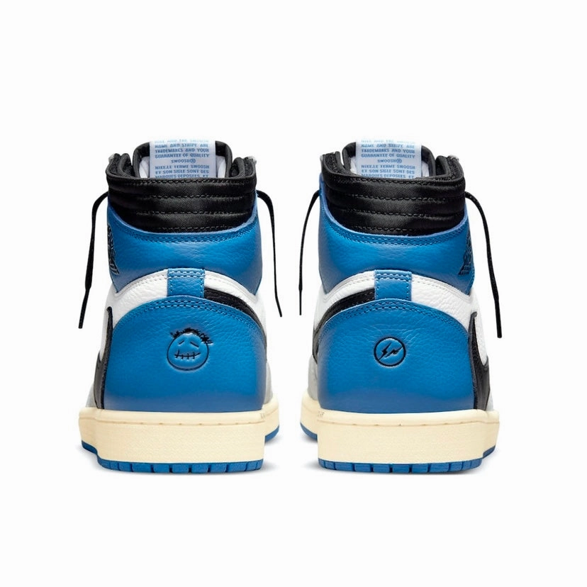Travis Scott x Fragment x Air Jordan 1 Retro High White Black Royal Sail Retro Sneakers