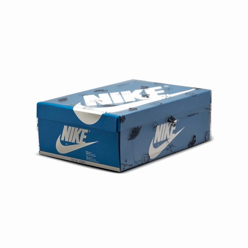 Travis Scott x Fragment x Air Jordan 1 Retro High White Black Royal Sail Retro Sneakers