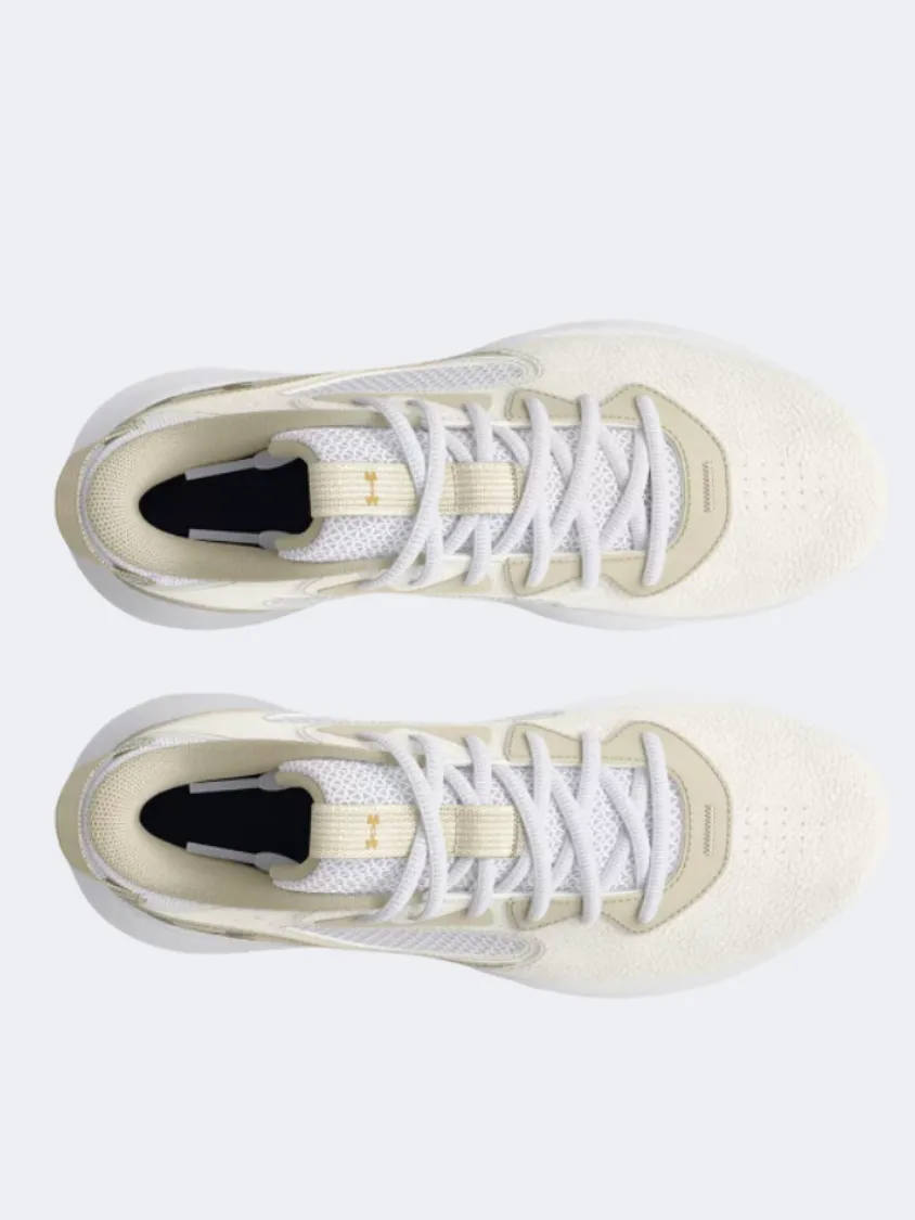 Under Armour Lockdown 6 Men Basketball Shoes White/Silt/Gold Mens Urban Style Comfort Shoes