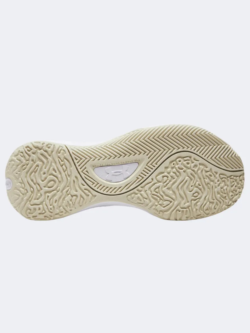 Under Armour Lockdown 6 Men Basketball Shoes White/Silt/Gold Mens Urban Style Comfort Shoes