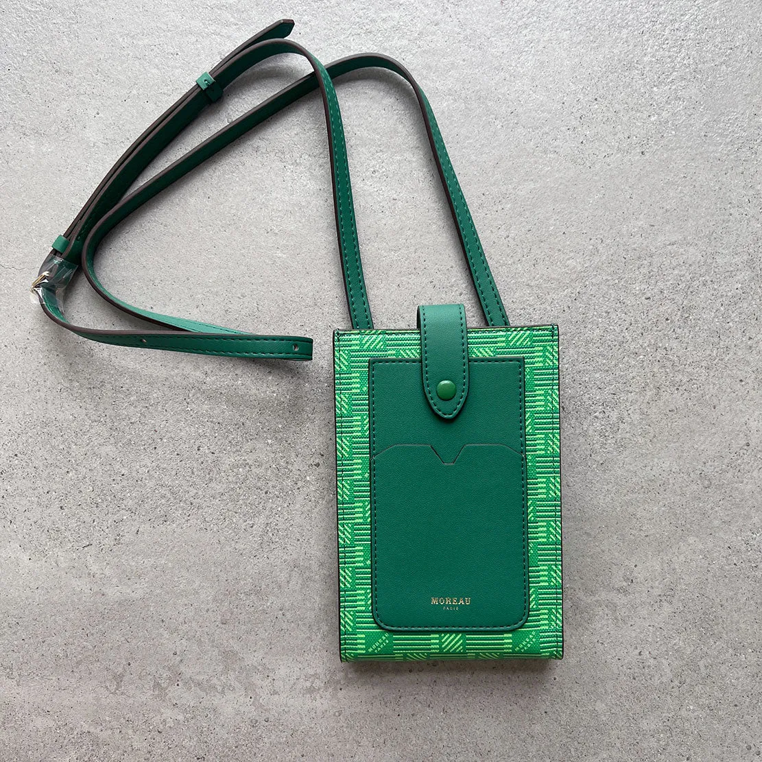 Vertical Pouch Canvas/Linen, Green Moreau Bags