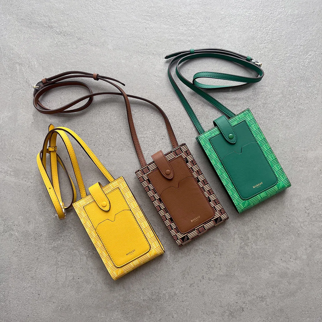 Vertical Pouch Canvas/Linen, Yellow Moreau Bags