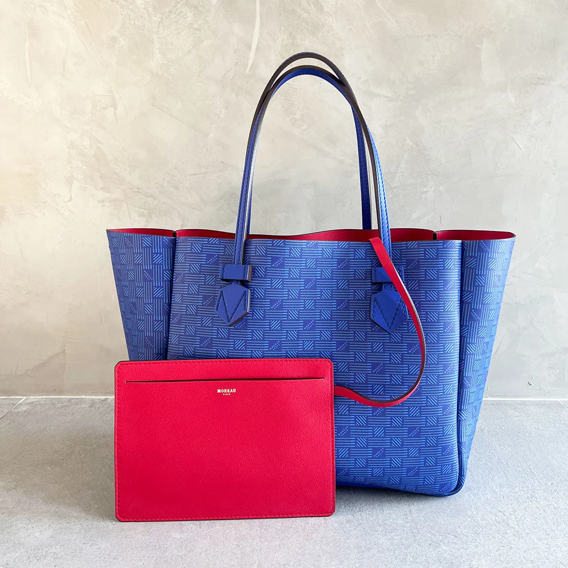 Vincennes MM Reversible Tote, Blue / Red Moreau Bags