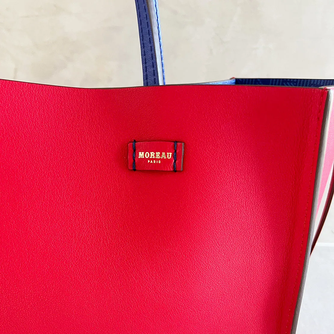 Vincennes MM Reversible Tote, Blue / Red Moreau Bags