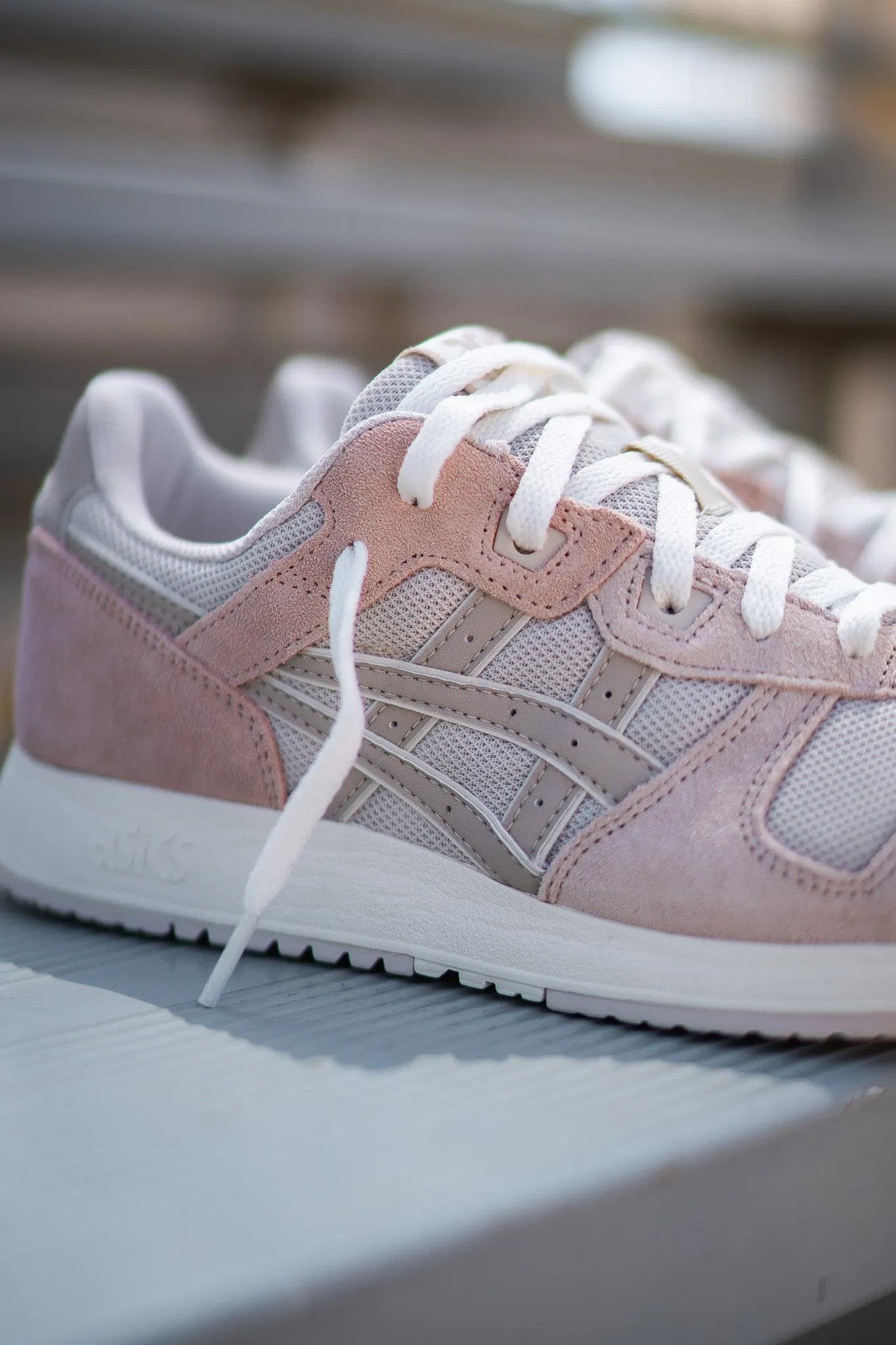 WOMEN Asics Lyte Classic (Oatmeal/Simply Taupe) running shoe close-up shots