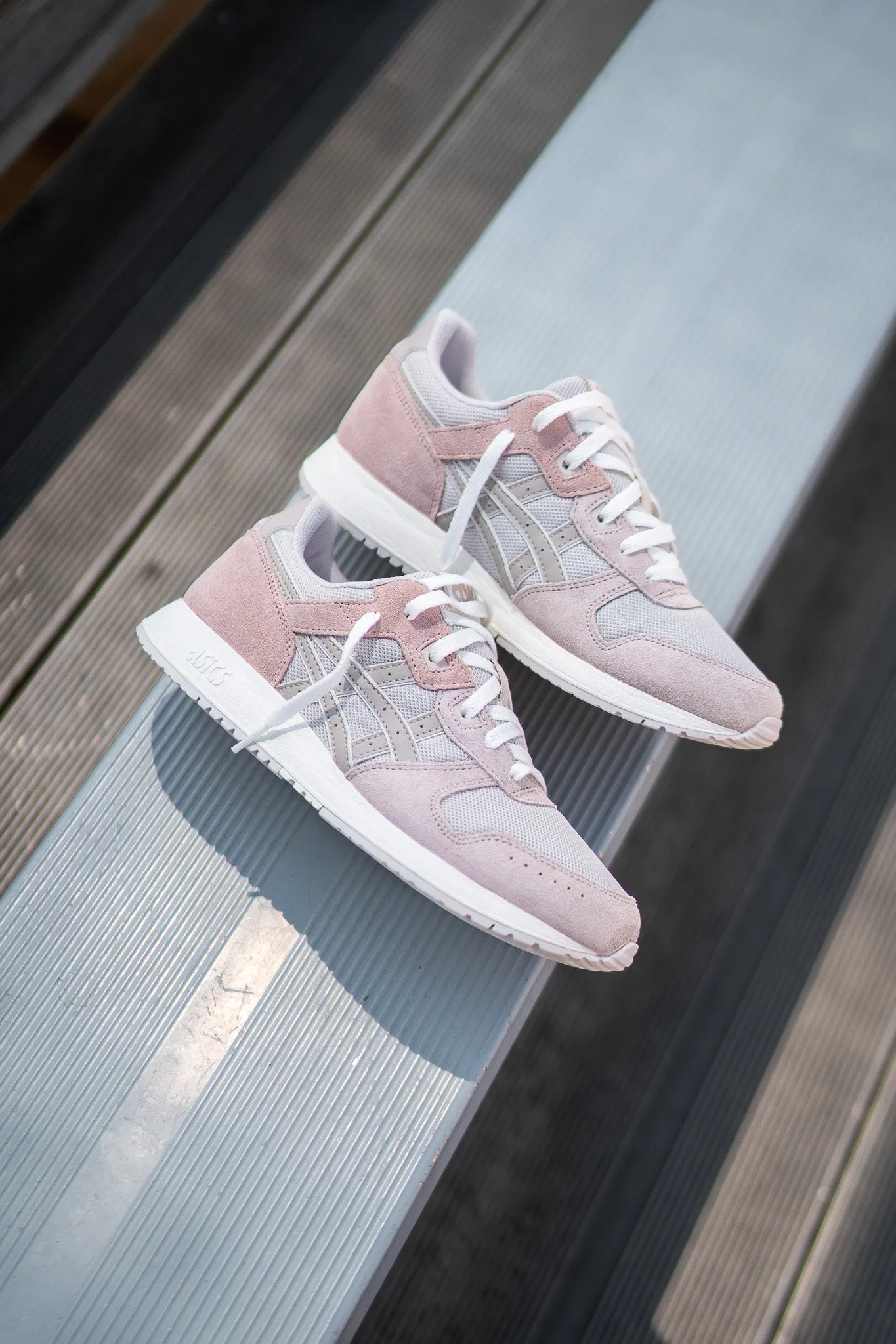 WOMEN Asics Lyte Classic (Oatmeal/Simply Taupe) running shoe close-up shots