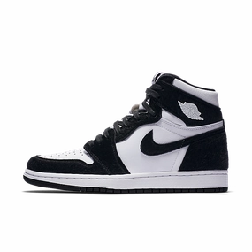Women's Air Jordan 1 Retro High OG Panda Black Black Metallic Gold Air Jordan retro sneakers for street style