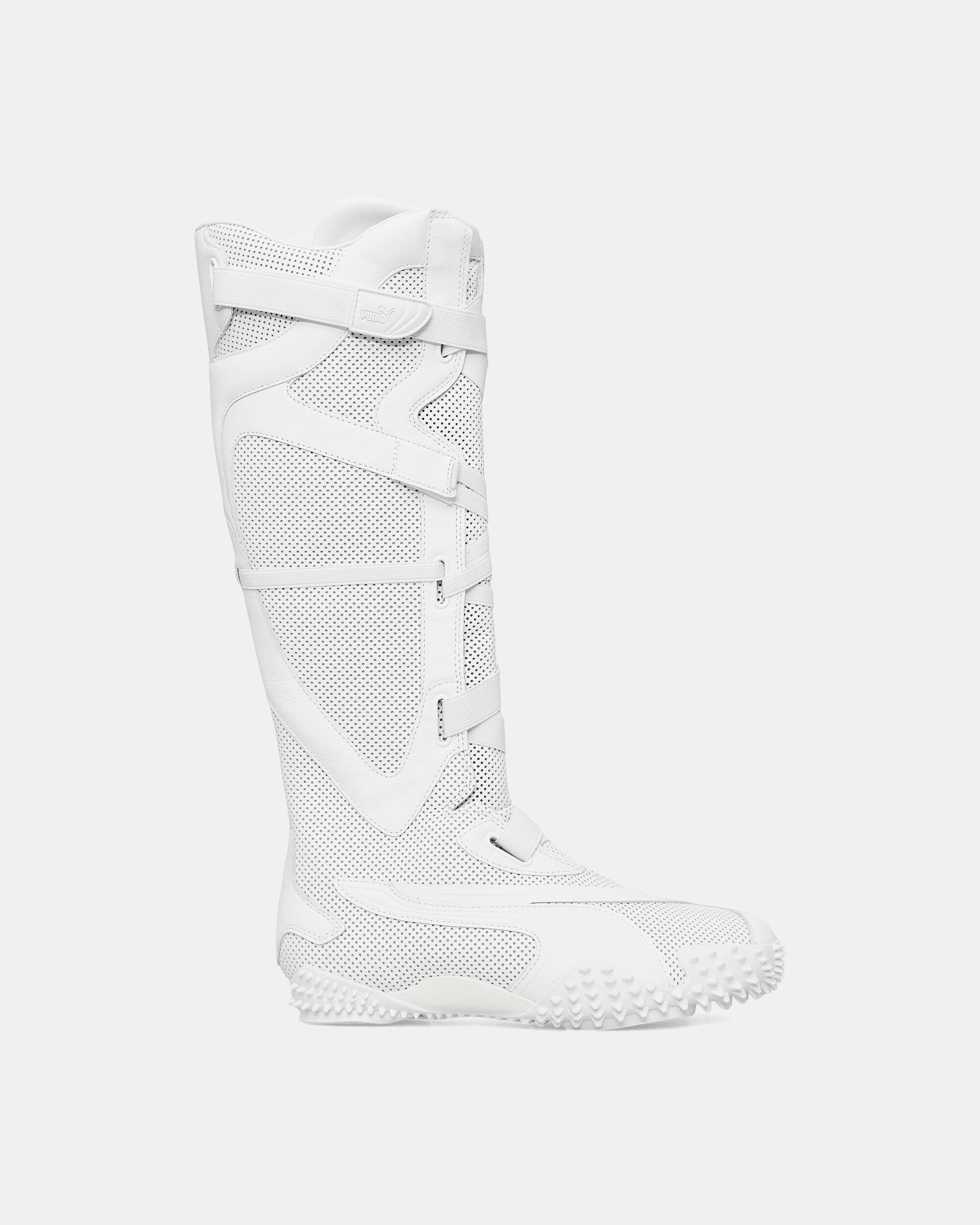 Women's Mostro Leather Boots White Puma shoe styles