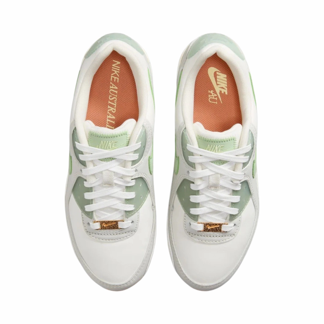 Women's Nike Air Max 90 SE Australia Sail Guava Ice Luminous Green Honeydew Pro Swing Golf Shoes