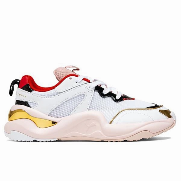 Women's Rise Charlotte - White Puma trainers with bold stripe logo
