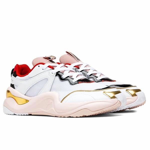 Women's Rise Charlotte - White Puma Stripe Logo Trainers