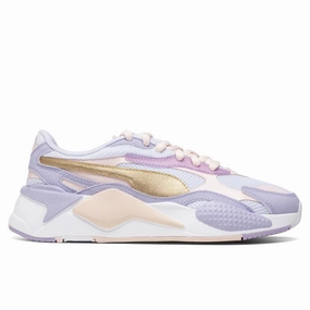 Women's RS-X C&S - Rosewater/Team Gold Puma trainers with bold stripe logo