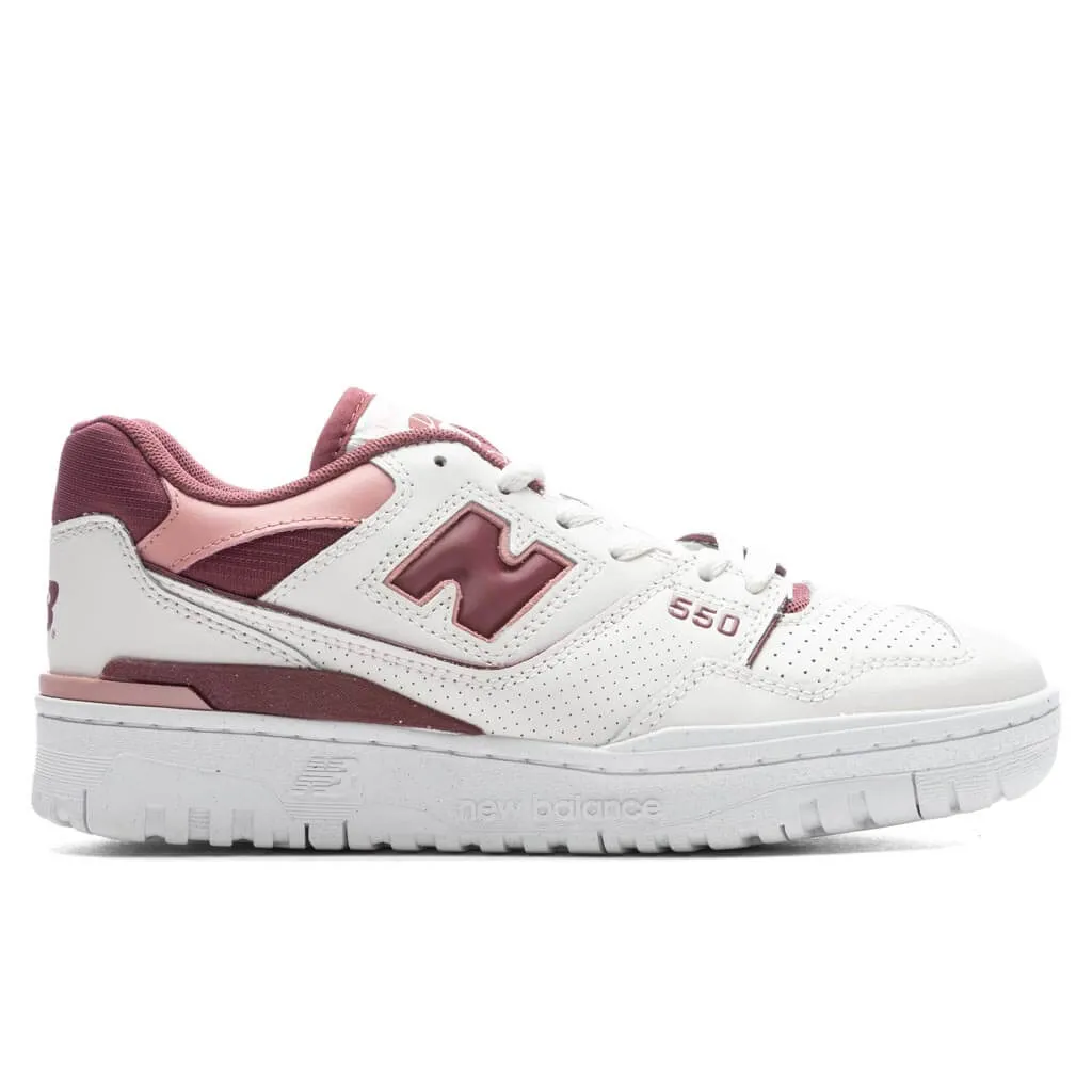 Women's 550 Washed Burgundy - Sea Salt New Balance shoes for walking and running