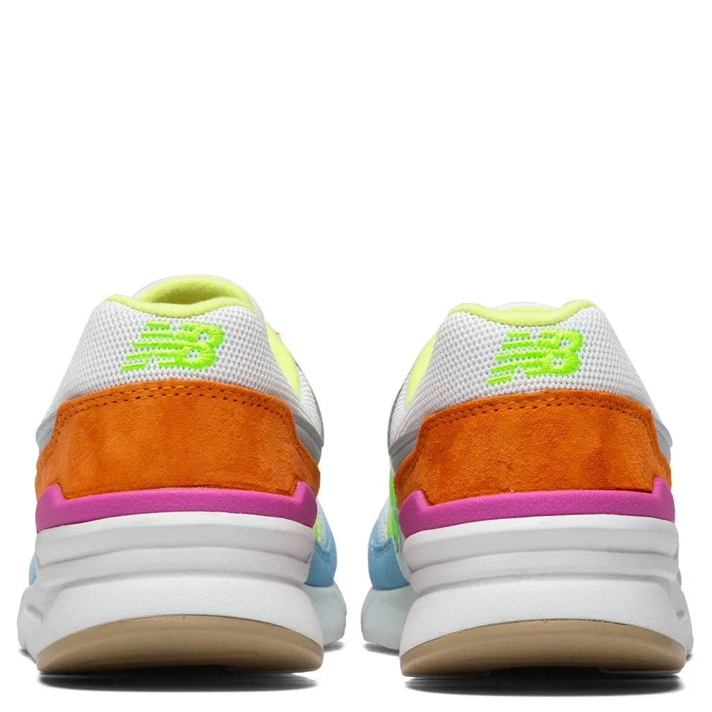 Women's 997H - White/Varsity Orange New Balance Arch Support Sneakers
