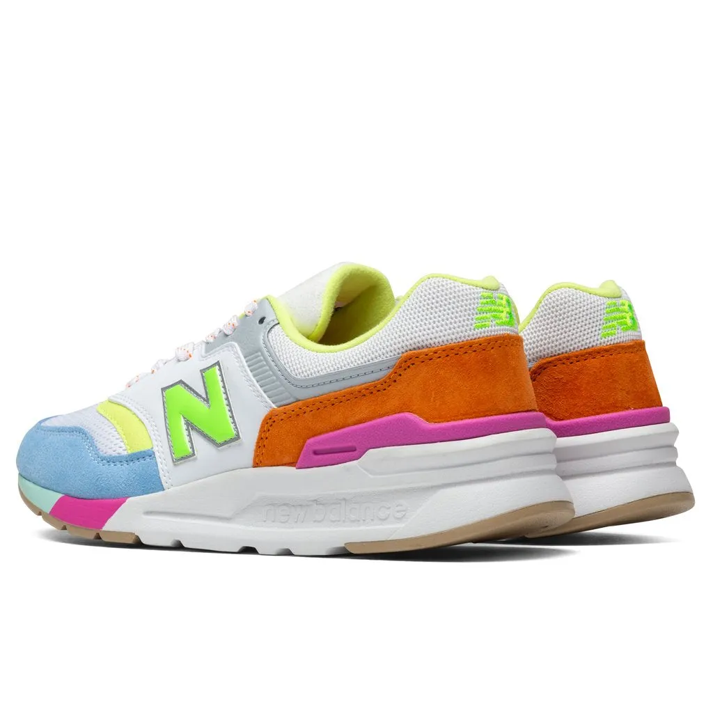 Women's 997H - White/Varsity Orange New Balance Arch Support Sneakers