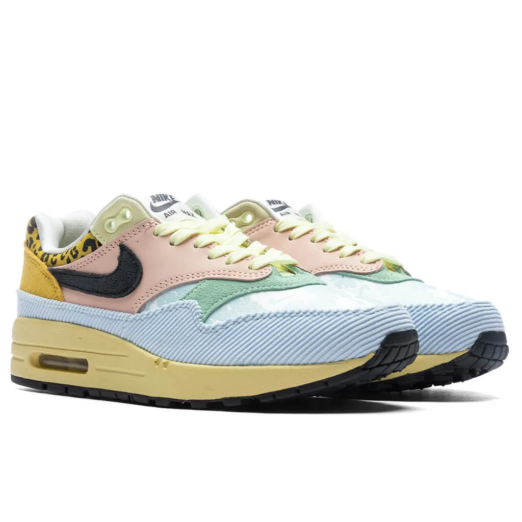 Women's Air Max 1 Teal Tint and Lemon Wash - Celestine Blue/Off Noir Nike trainers with responsive foam