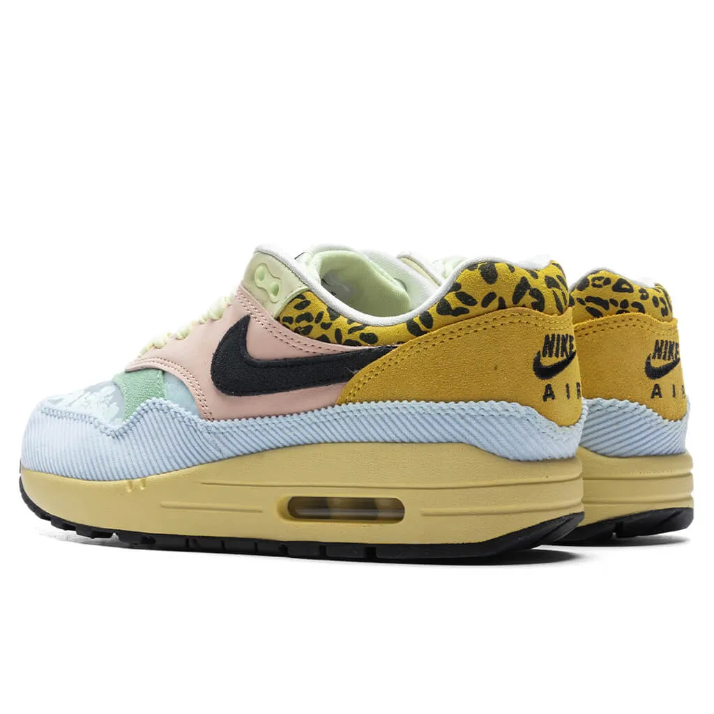 Women's Air Max 1 Teal Tint and Lemon Wash - Celestine Blue/Off Noir Nike trainers with responsive foam