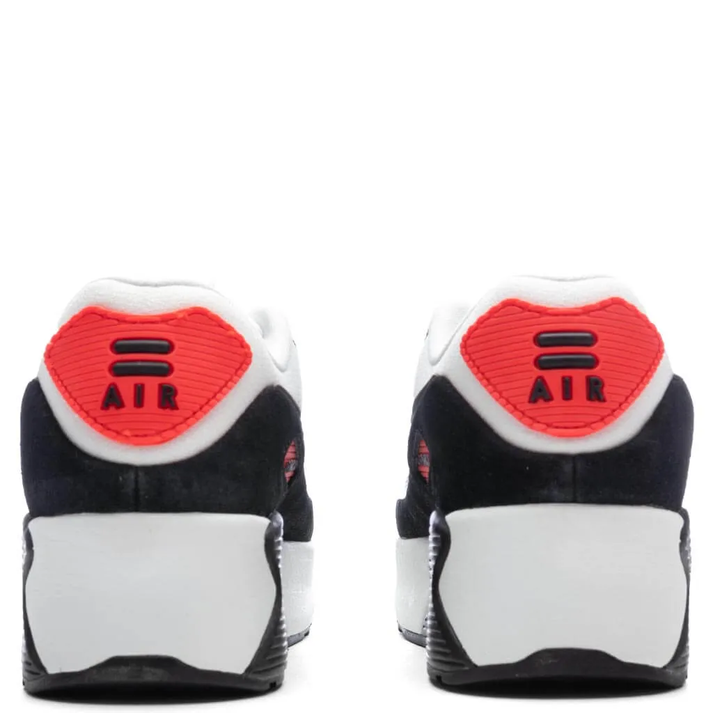 Women's Air Max 90 LV8 'Infrared' - Summit White/Smokey Grey/Black Nike Retro Lifestyle Shoes