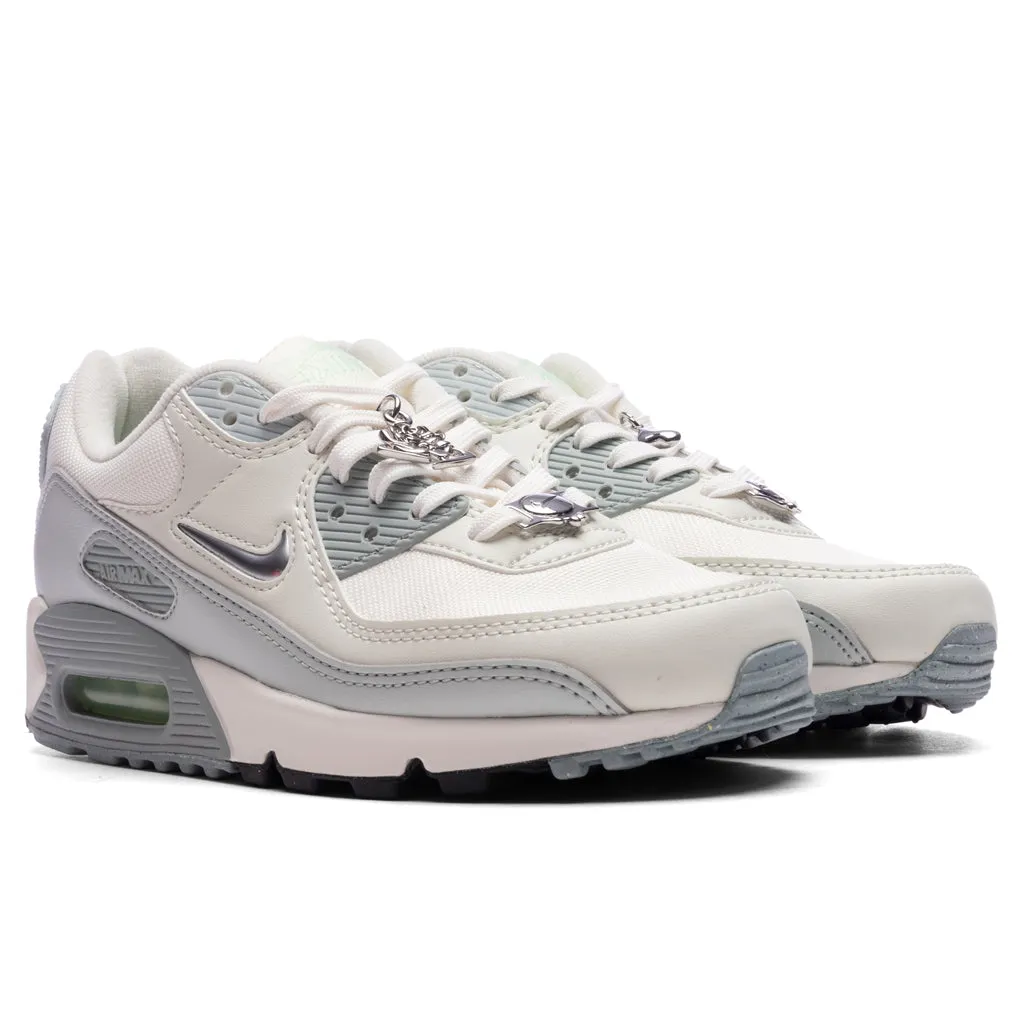 Women's Air Max 90 SE - Sail/Metallic Silver/Sea Glass Nike Retro Lifestyle Shoes