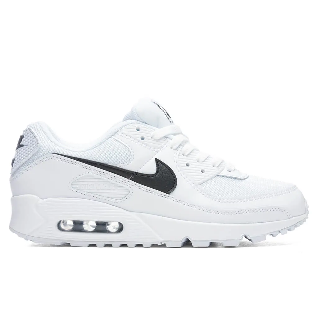 Women's Air Max 90 - White/Black Nike shoes with cushioned air sole