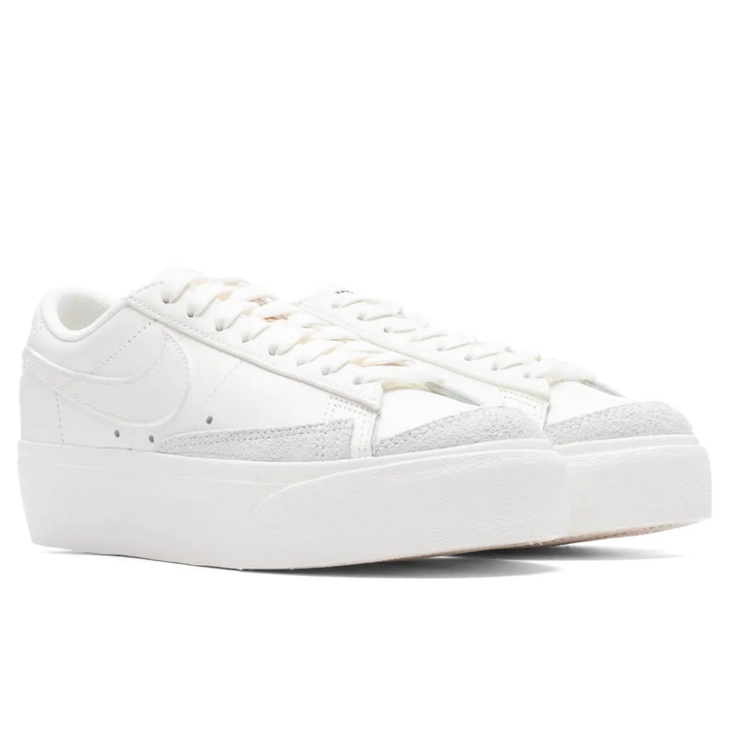 Women's Blazer Low Platform - Sail/Sail/Black Nike trainers with responsive foam