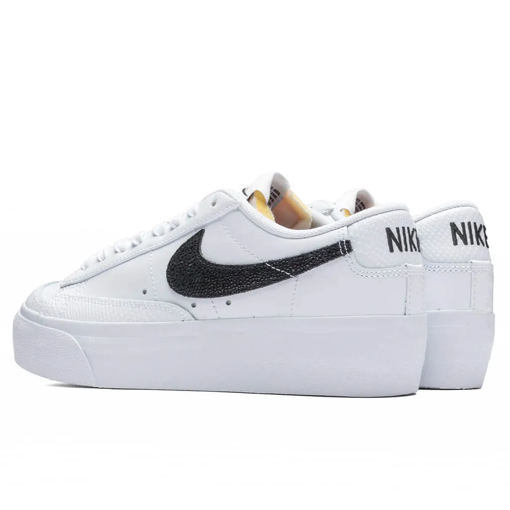 Women's Blazer Low Platform - White/Black/Natural Nike trainers with responsive foam