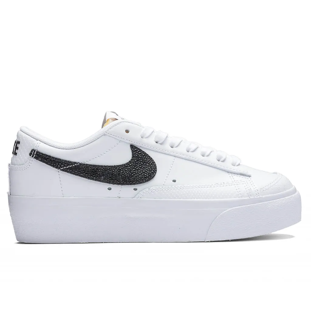 Women's Blazer Low Platform - White/Black/Natural Nike signature design with comfort fit