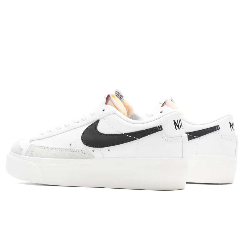 Women's Blazer Low Platform - White/Black/Sail Nike trainers with responsive foam