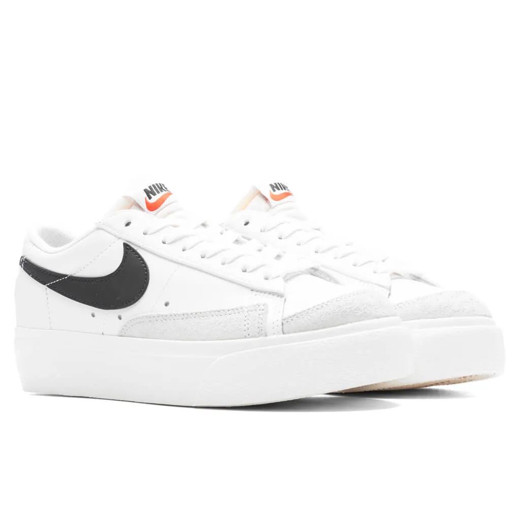 Women's Blazer Low Platform - White/Black/Sail Nike trainers with responsive foam