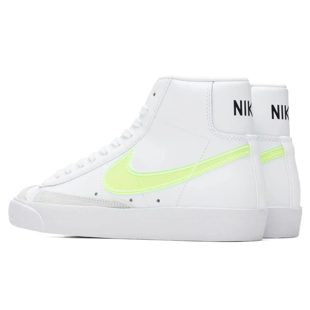Women's Blazer Mid '77 Essential - White/Volt Nike Cushioned Mesh Sneakers